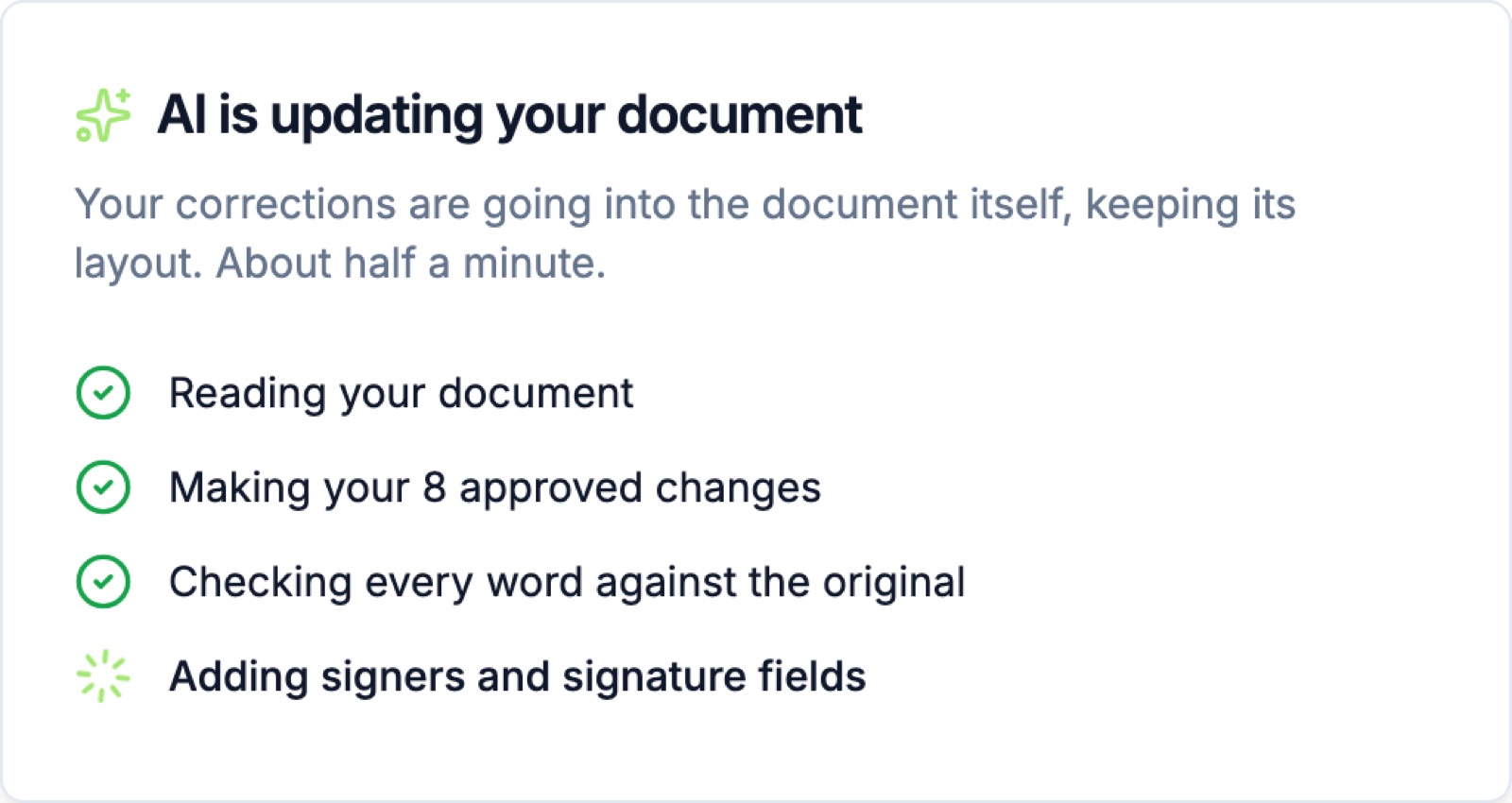 AI is updating your document, step by step