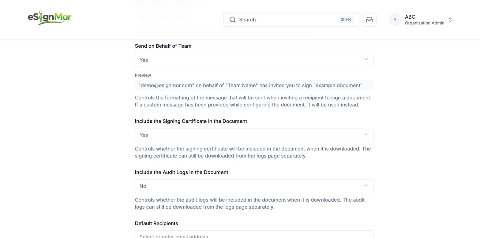 Certificate expiration and reminder defaults