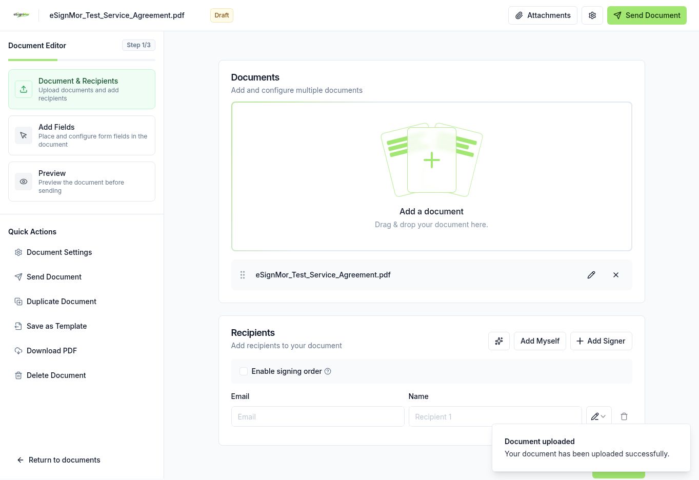 eSignMor document editor