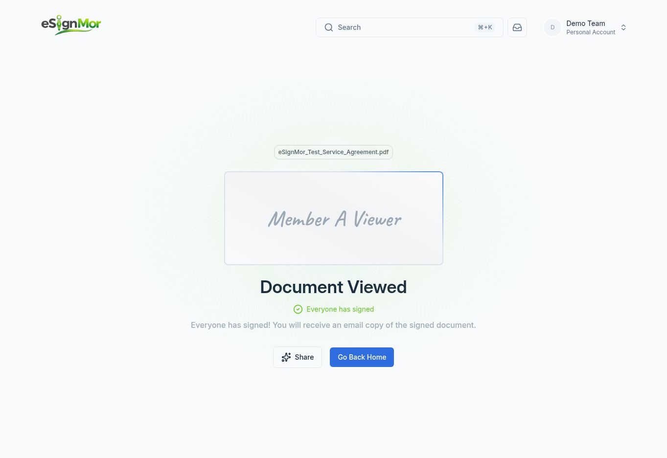 Viewer action recorded as viewed