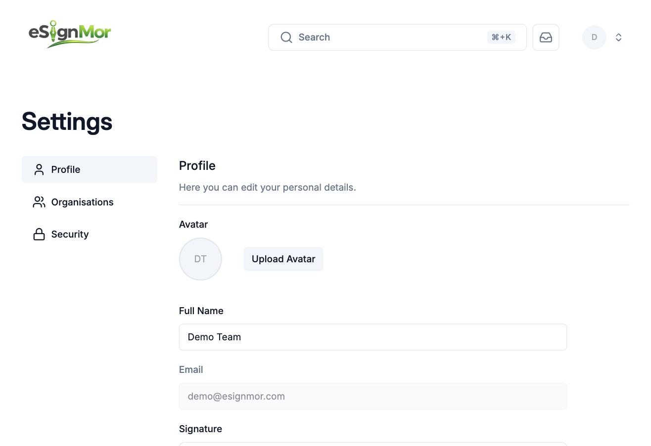 Full name and email fields