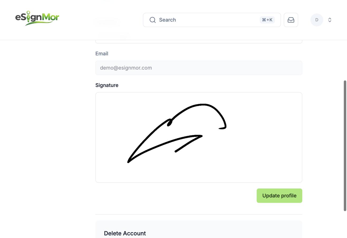 Stored signature editor