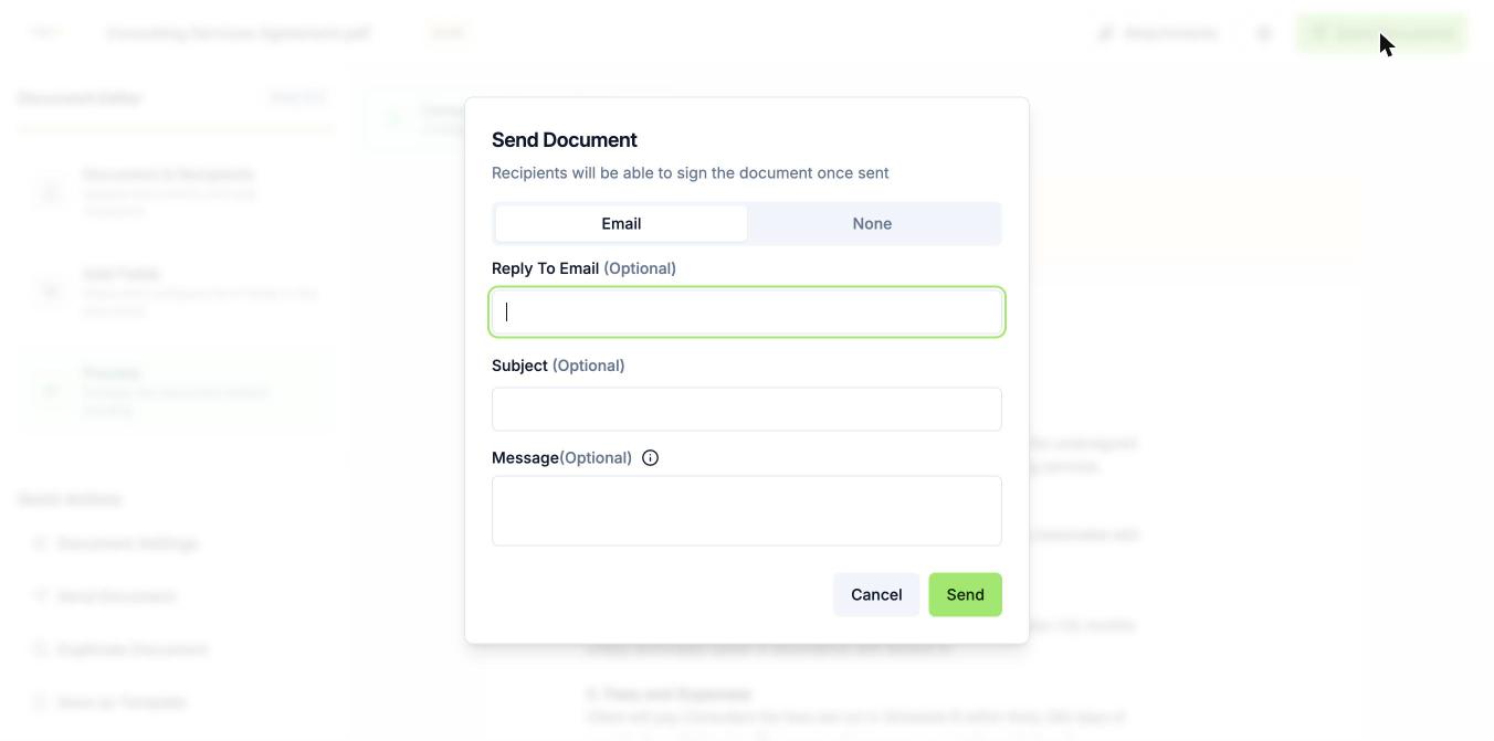 Send Document button