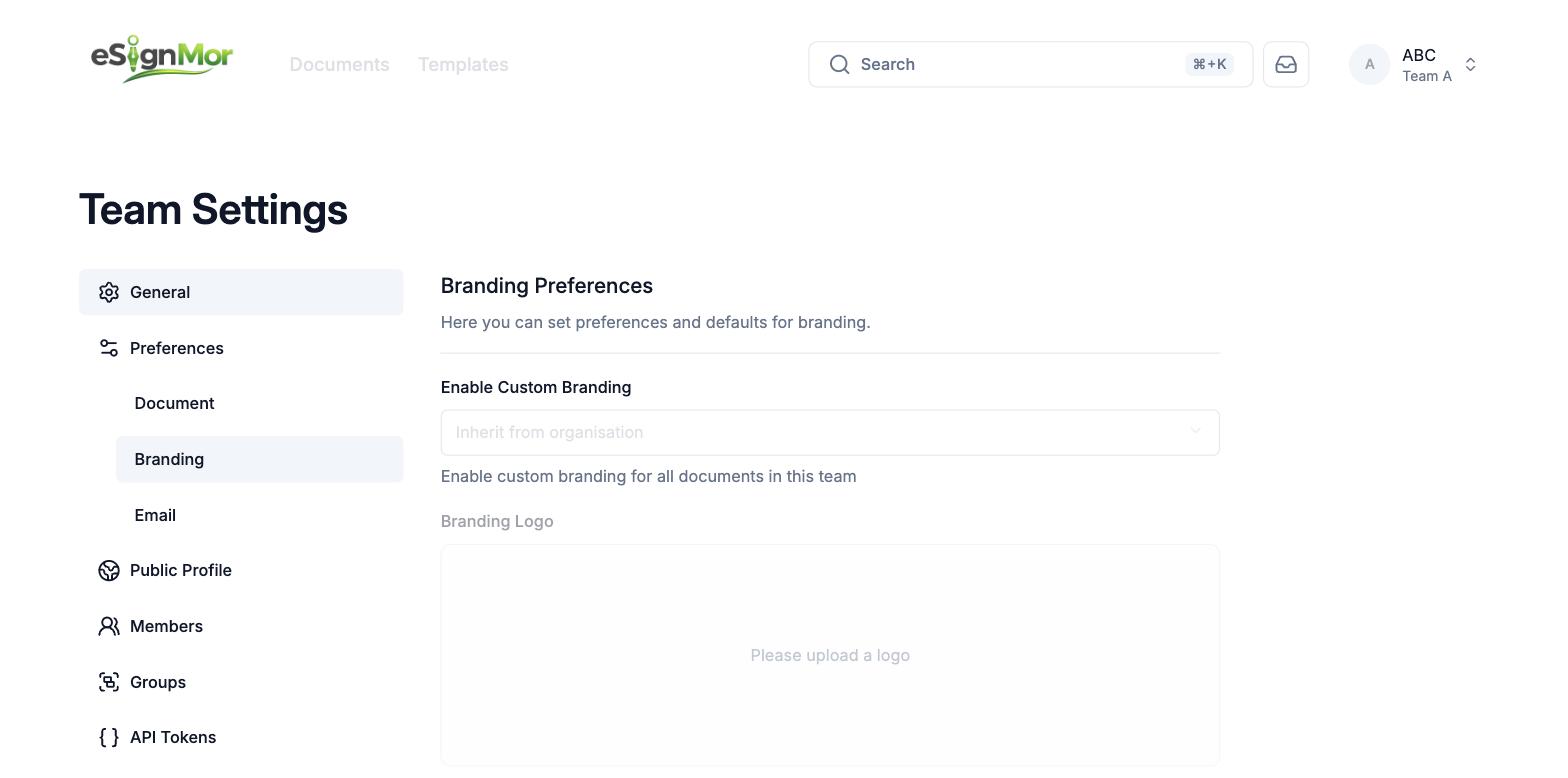 Team branding override